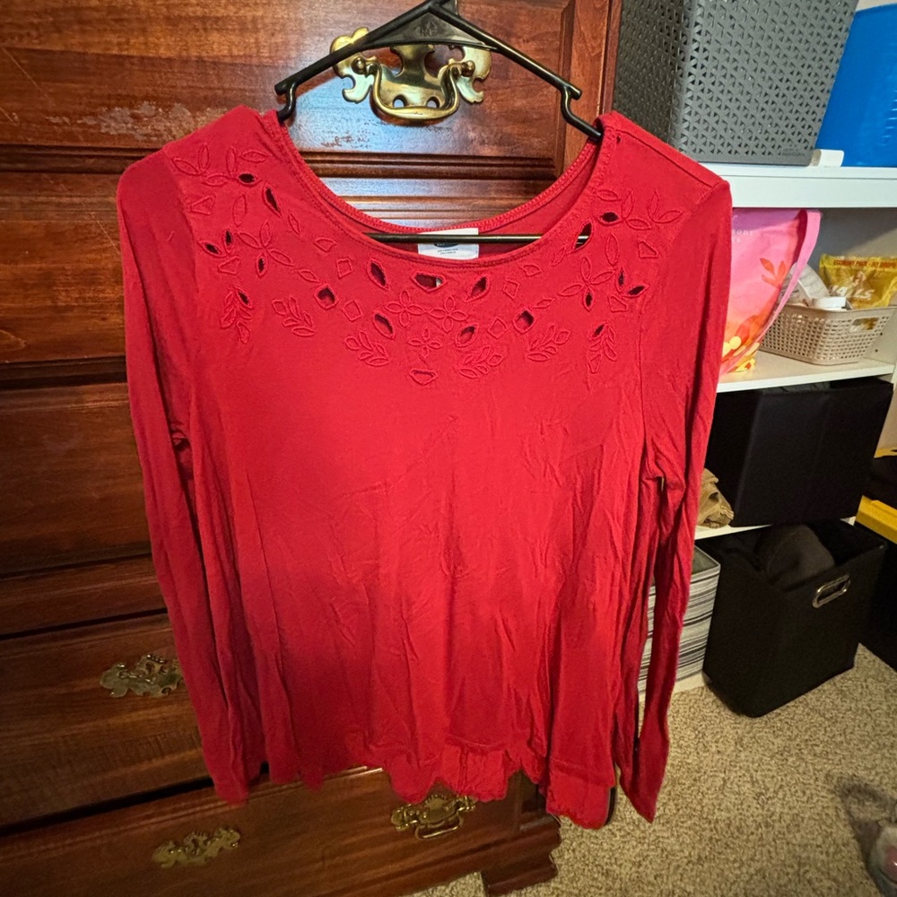 Burnt orange long sleeve tee